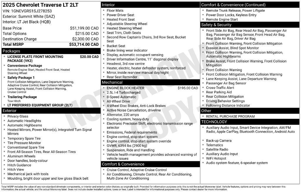 2025 Chevrolet Traverse LT