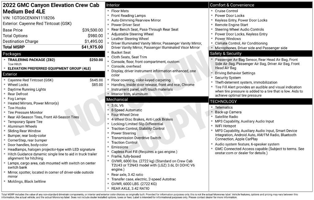 2022 GMC Canyon 4WD Elevation