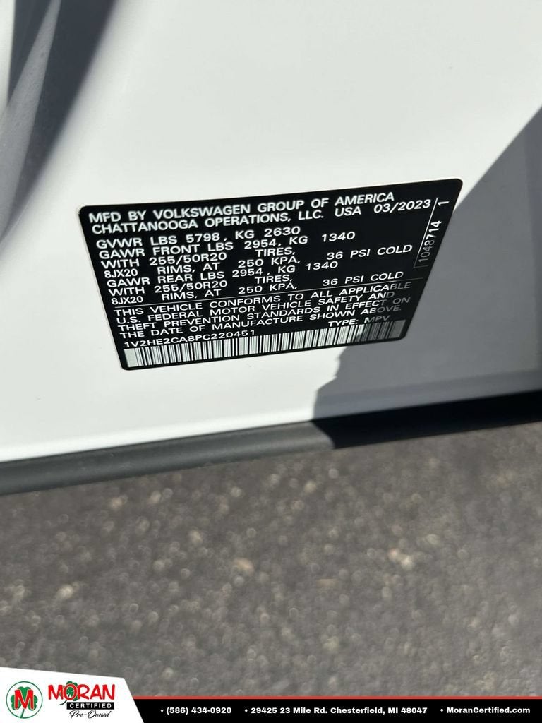 2023 Volkswagen Atlas Cross Sport 3.6L V6 SE w/Technology
