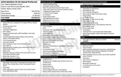 2025 Mazda Mazda CX-50 Hybrid Preferred Package