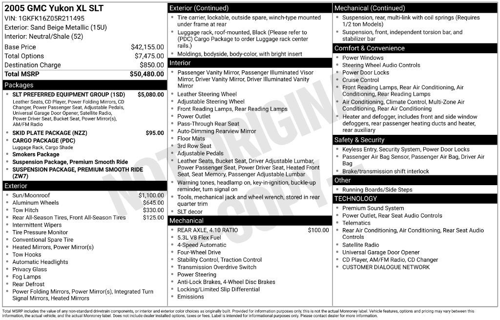 2005 GMC Yukon XL SLT 1500