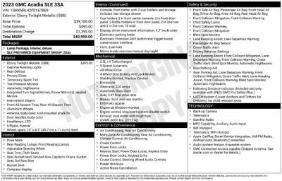 2023 GMC Acadia SLE