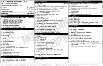 2017 Chevrolet Traverse LT 1LT