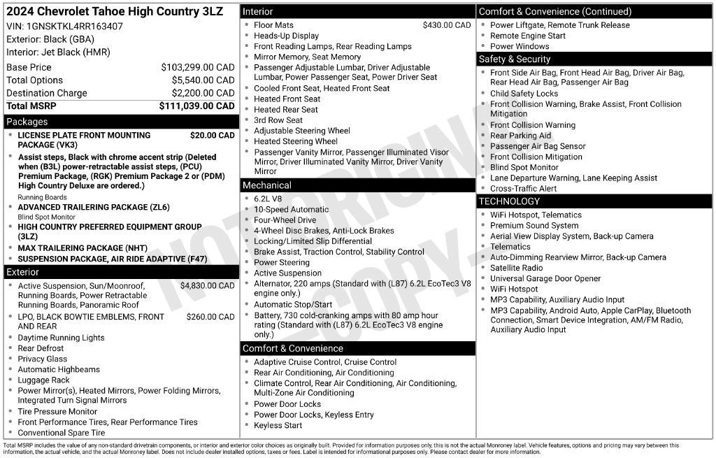 2024 Chevrolet Tahoe High Country